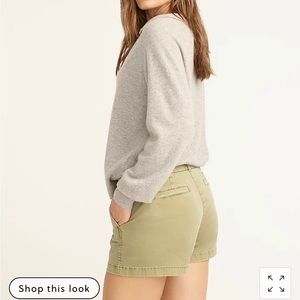 J. Crew 4" stretch chino shorts in Olive Sand. Size 6. NWT.